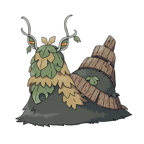 古简蜗 #1001 official artwork - dark/grass type Pokemon