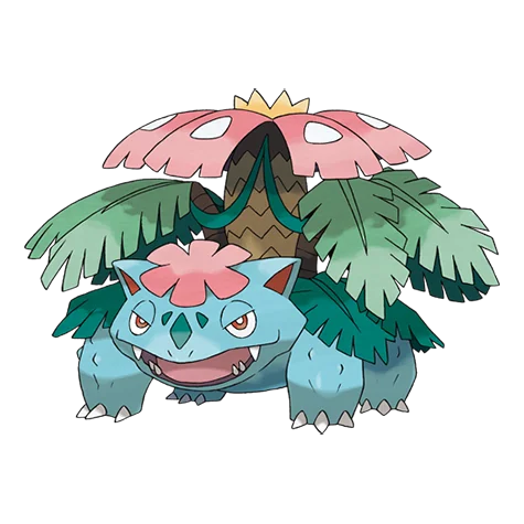 Venusaur #10033 official artwork - grass/poison type Pokemon