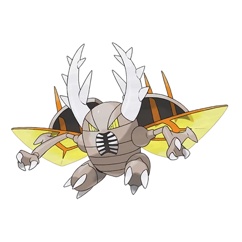 Pinsir #10040 official artwork - bug/flying type Pokemon
