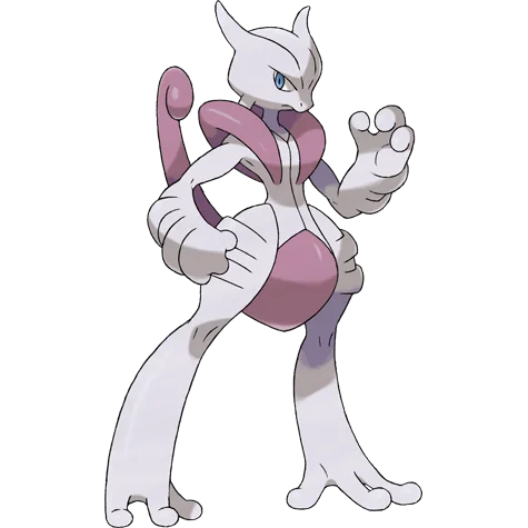 Mewtwo #10043 official artwork - psychic/fighting type Pokemon