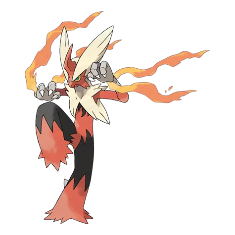 Blaziken #10050 official artwork - fire/fighting type Pokemon