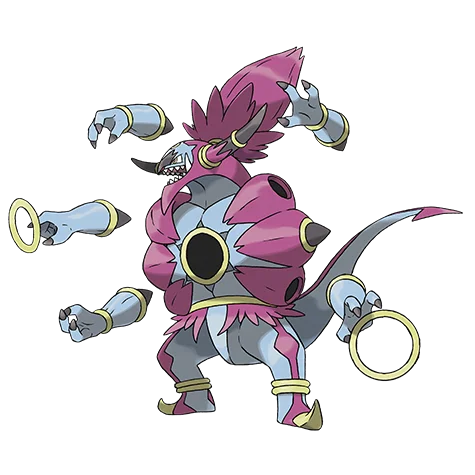 hoopa unbound #10086 official artwork - psychic/dark type Pokemon