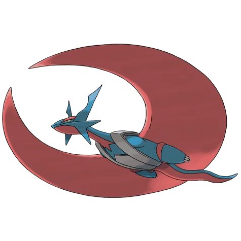 Salamence #10089 official artwork - dragon/flying type Pokemon
