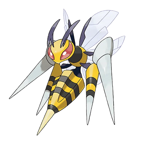 大针蜂 #10090 official artwork - bug/poison type Pokemon