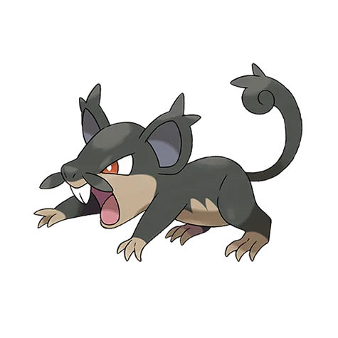 Rattata #10091 official artwork - dark/normal type Pokemon