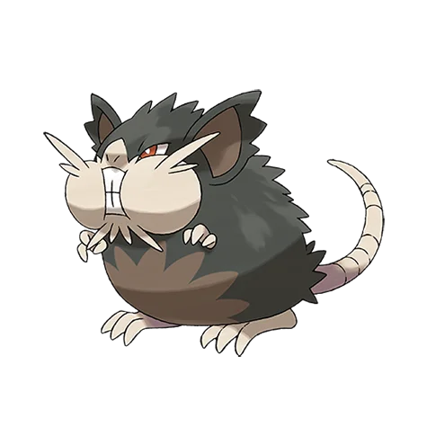 拉达 #10092 official artwork - dark/normal type Pokemon