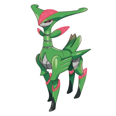 Fogliaferrea #1010 official artwork - grass/psychic type Pokemon