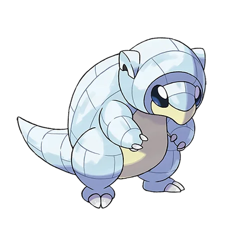 Sandshrew #10101 official artwork - ice/steel type Pokemon