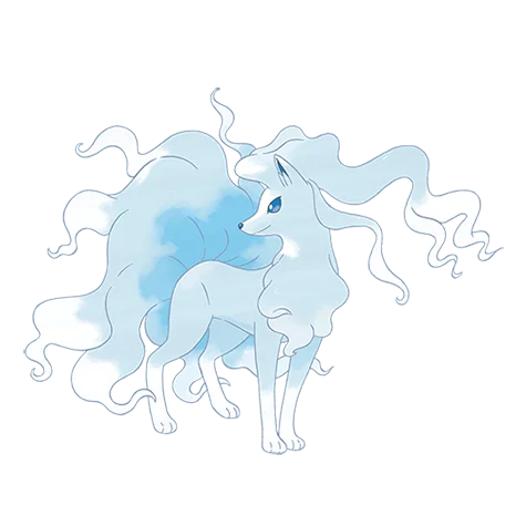 Ninetales #10104 official artwork - ice/fairy type Pokemon