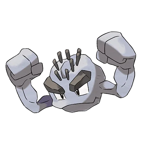 小拳石 #10109 official artwork - rock/electric type Pokemon