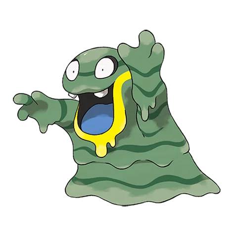Grimer #10112 official artwork - poison/dark type Pokemon