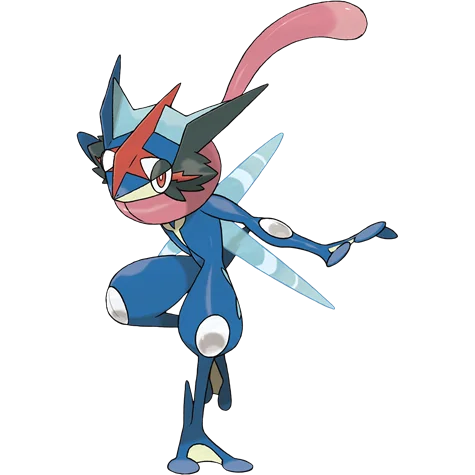 greninja ash #10117 official artwork - water/dark type Pokemon
