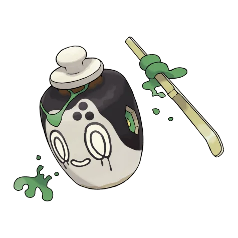 斯魔茶 #1012 official artwork - grass/ghost type Pokemon