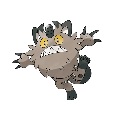 Meowth #10161 official artwork - steel type Pokemon
