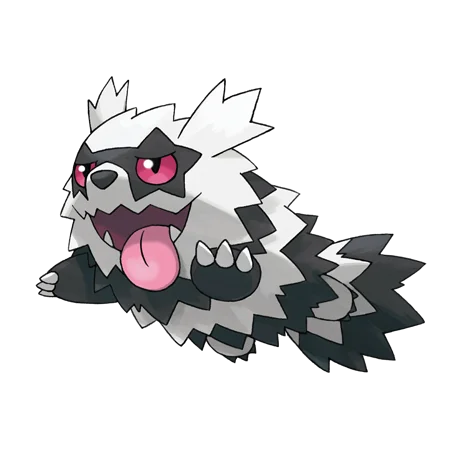 Zigzagoon #10174 official artwork - dark/normal type Pokemon