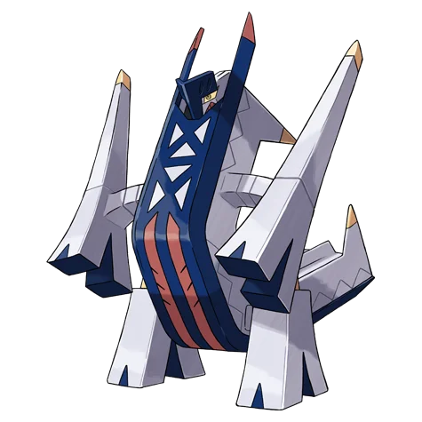 鋁鋼橋龍 #1018 official artwork - steel/dragon type Pokemon