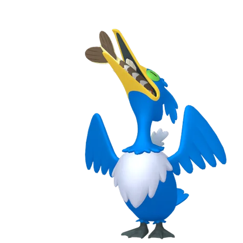 cramorant gulping #10182 official artwork - flying/water type Pokemon