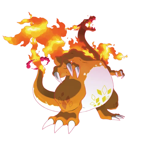 喷火龙 #10196 official artwork - fire/flying type Pokemon