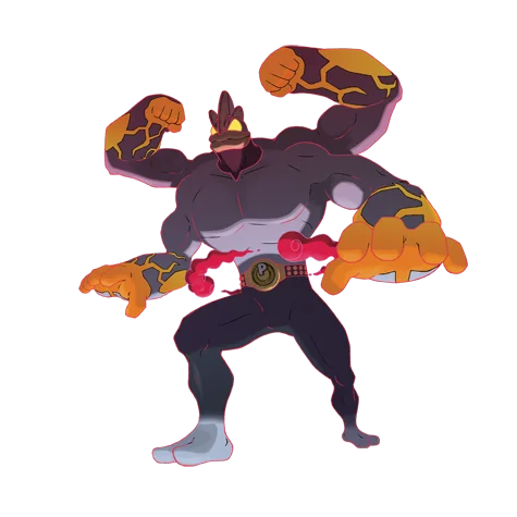 Machamp #10201 official artwork - fighting type Pokemon