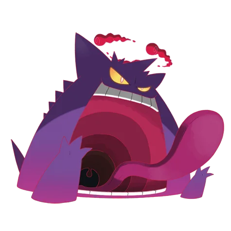 耿鬼 #10202 official artwork - ghost/poison type Pokemon