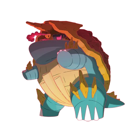 暴噬龟 #10214 official artwork - water/rock type Pokemon