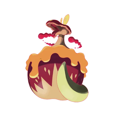 Flapple #10216 official artwork - grass/dragon type Pokemon