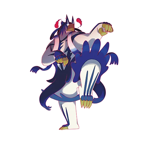 urshifu rapid strike gmax #10227 official artwork - fighting/water type Pokemon