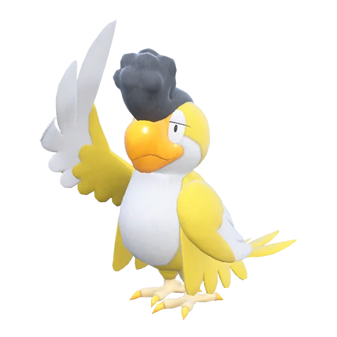 squawkabilly yellow plumage #10261 official artwork - normal/flying type Pokemon