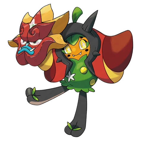 ogerpon hearthflame mask #10274 official artwork - grass/fire type Pokemon