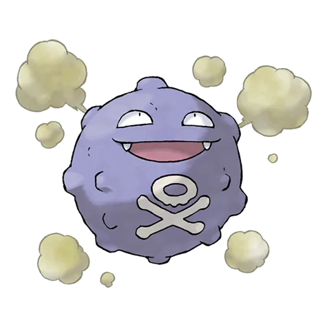 Koffing #109 official artwork - poison type Pokemon