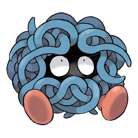 Tangela #114 official artwork - grass type Pokemon