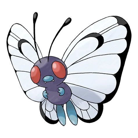 バタフリー #012 official artwork - bug/flying type Pokemon