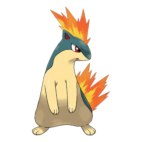 Quilava #156 official artwork - fire type Pokemon