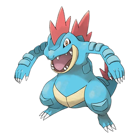 Feraligatr #160 official artwork - water type Pokemon