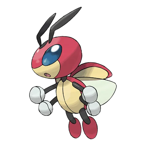 Ledian #166 official artwork - bug/flying type Pokemon