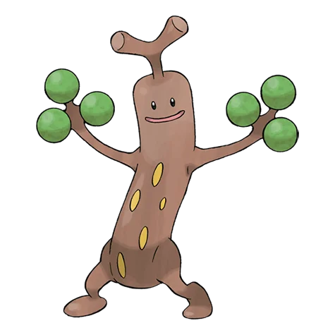 Sudowoodo #185 official artwork - rock type Pokemon