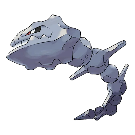 Steelix #208 official artwork - steel/ground type Pokemon