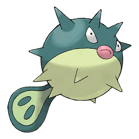 千針魚 #211 official artwork - water/poison type Pokemon