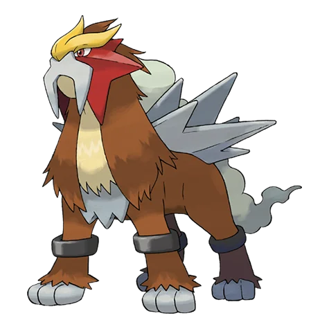 Entei #244 official artwork - fire type Pokemon