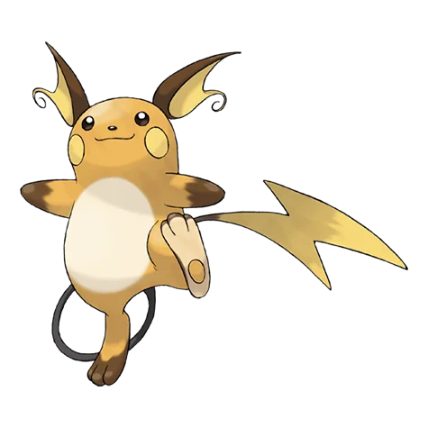 Raichu #026 official artwork - electric type Pokemon