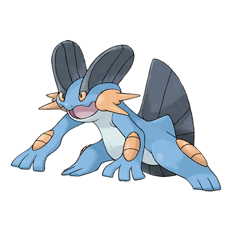 巨沼怪 #260 official artwork - water/ground type Pokemon