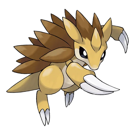 Sandslash #028 official artwork - ground type Pokemon