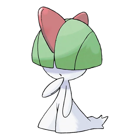 Ralts #280 official artwork - psychic/fairy type Pokemon