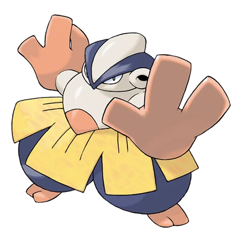 Hariyama #297 official artwork - fighting type Pokemon