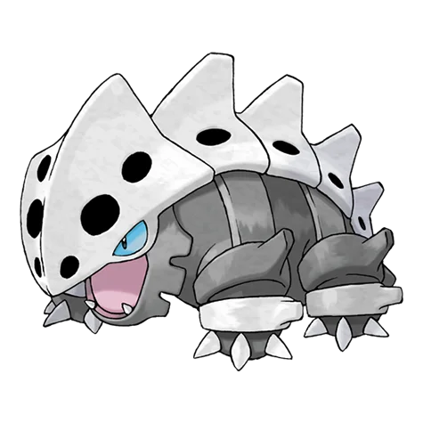 Lairon #305 official artwork - steel/rock type Pokemon