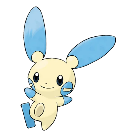 Minun #312 official artwork - electric type Pokemon
