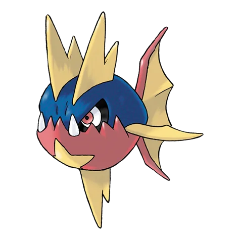 利牙魚 #318 official artwork - water/dark type Pokemon