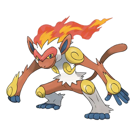 초염몽 #392 official artwork - fire/fighting type Pokemon
