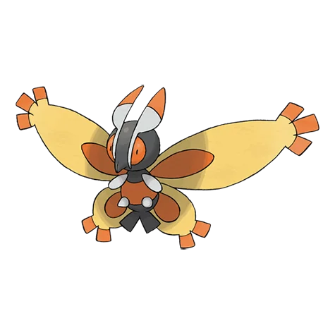 Moterpel #414 official artwork - bug/flying type Pokemon