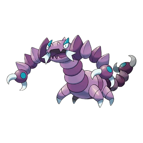 龙王蝎 #452 official artwork - poison/dark type Pokemon